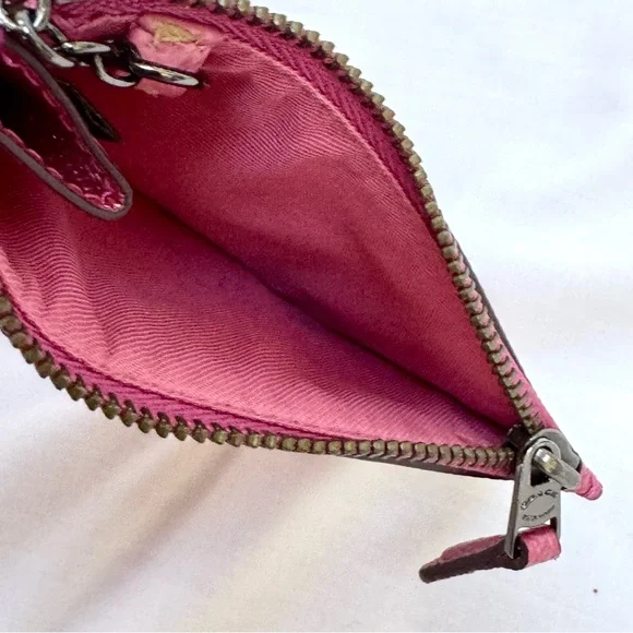 COACH Mini Skinny ID Case Shimmery Metallic Rose Pink F87077 - Picture 6 of 6